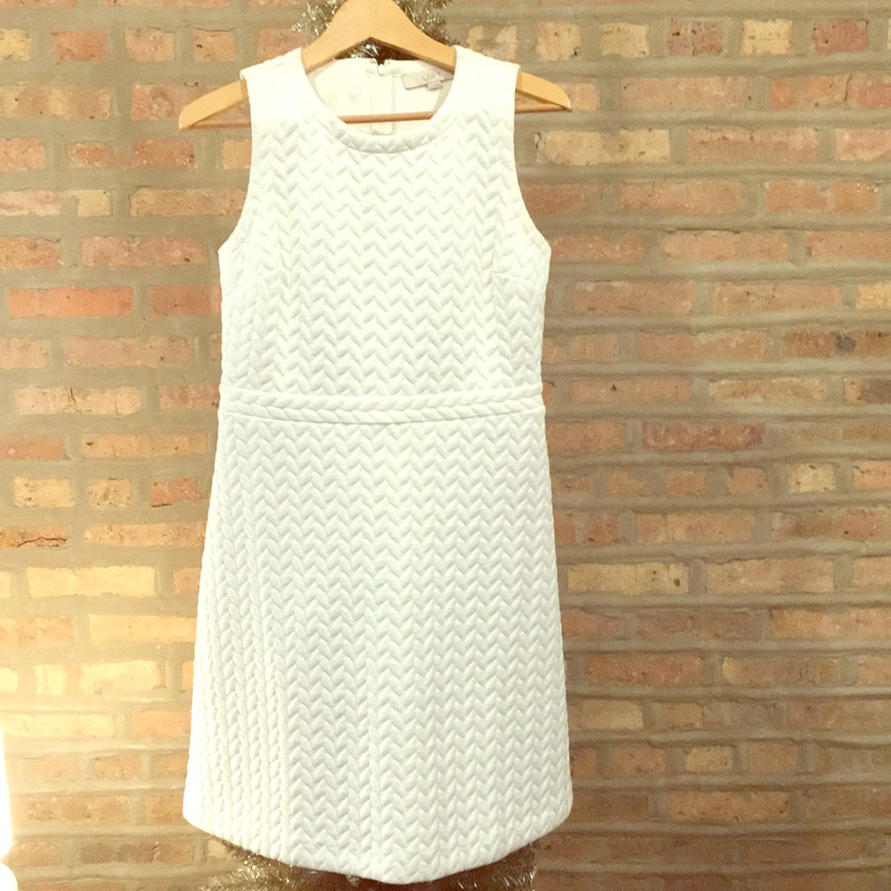 Ann Taylor Loft Cream Sleeveless Dress